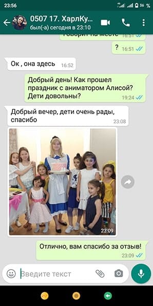 Отзыв аниматор Алиса на день рождения 6 лет
