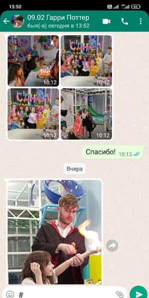 Отзыв на аниматора Гарри Поттера на детском празднике