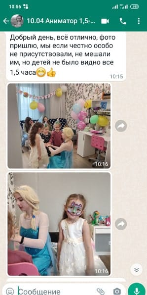 Отзыв аниматор Эльза на день рождения на дом