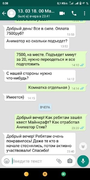 Отзыв квест Майнкрафт на день рождения 10 лет