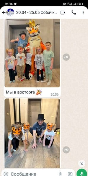 Отзыв на аниматора на детском празднике в стиле Тигра