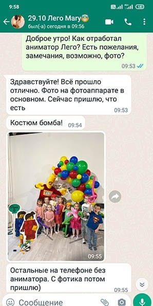 Отзыв аниматор Лего на день рождения
