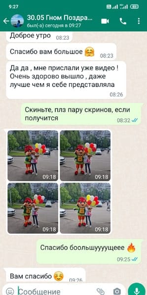 Отзыв Экспресс поздравление девушки в костюме Гнома